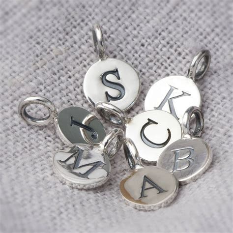 Sterling Silver Embossed Letter Charms By Bloom Boutique