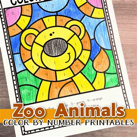 Zoo Color By Number Printables
