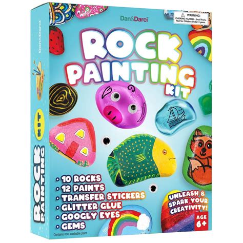 Rock Painting Kit For Kids Arts And Crafts For Girls And Boys Ages 6 12