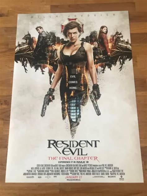 Movie Poster Resident Evil The Final Chapter Mm X Mm A Size Eur Picclick It