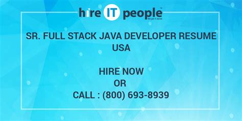 Sr Full Stack Java Developer Resume Hire It People We Get It Done