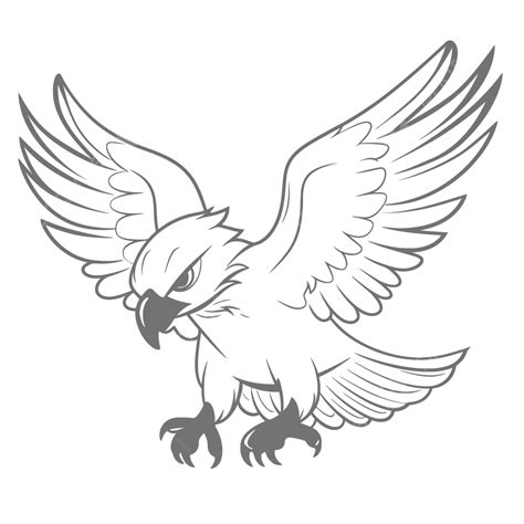 Drawing Animal Eagle Coloring Page Outline Sketch Vector Eagle Drawing