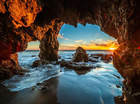 Flickriver Photoset Malibu Beach Sea Cave Brilliant Sunset El Matador