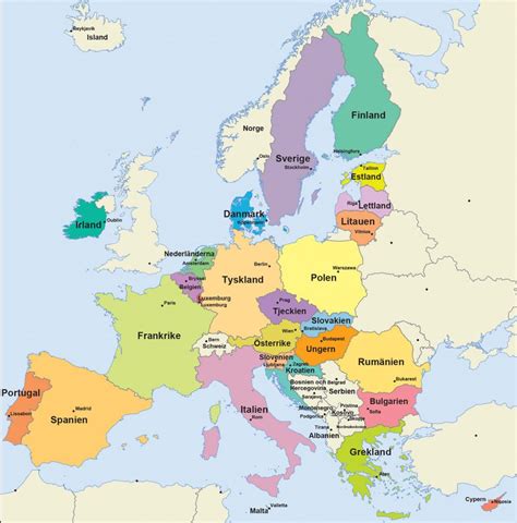Europa Karta Alla Länder Karta