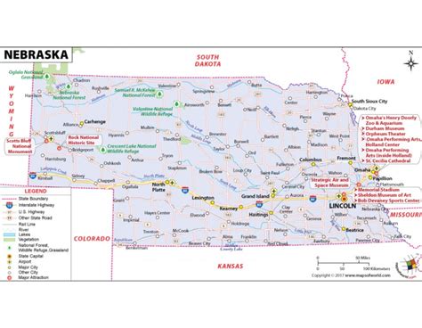 Buy Printed Map Of Nebraska Maps