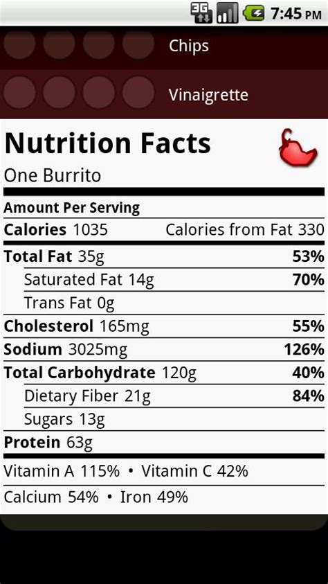 apk share: chipotle nutrition calculator