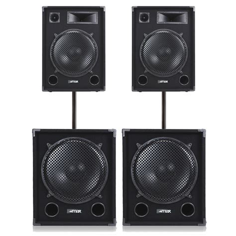 Max Sp15 15 Passive Dj Speakers With 18 Subwoofers And Poles