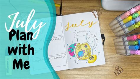 July Bullet Journal Monthly Setup Plan With Me Youtube