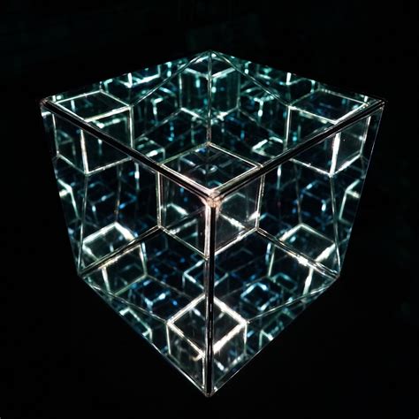 Tesseract Led Infinity Mirror Cube Sculpture — Nicky Alice