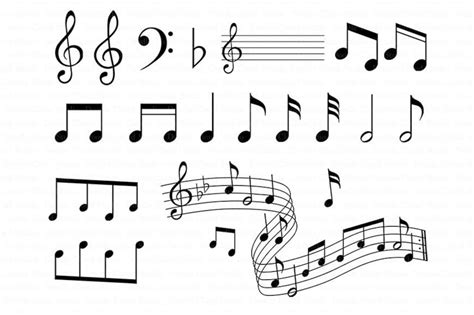 Musical Notes Svg For Silhouette Cameo And Cricut Music Pentagram Svg