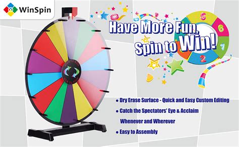 winspin 24 tabletop spinning prize wheel 14 slots with color dry erase trade show