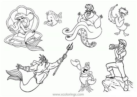 Ursula Coloring Pages With The Little Mermaid Characters