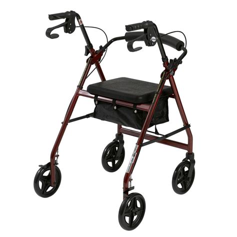 Drive Medical Aluminum Rollator Walker Fold Up And Removable Back