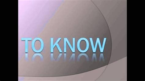 TO KNOW - YouTube