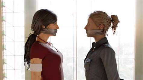 Elena And Chloe Tape Gagged TheBlenderTaper Uncharted Nudes By Larson