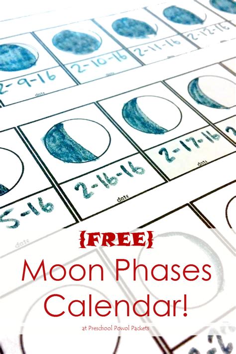 Free Moon Phase Tracking Printable Preschool Powol Packets