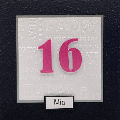 Personalised 16th Birthday Card Handmade Birthday Card For A Etsy
