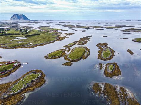 Norway Vega Archipelago Aerial Of Rugged Coastline Of Unesco World