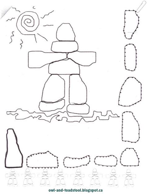 Owl And Toadstool June 2013 Inukshuk Inuit Coloring Pages