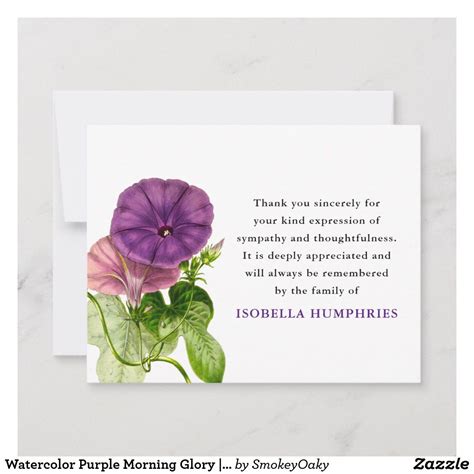 Watercolor Purple Morning Glory Thank You In 2021