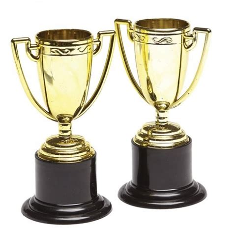 4 Gold Mini Trophies For Winners