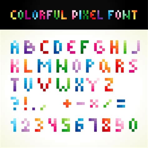 Premium Vector Pixel Style Colored Abc Set Of Vector Multicolored
