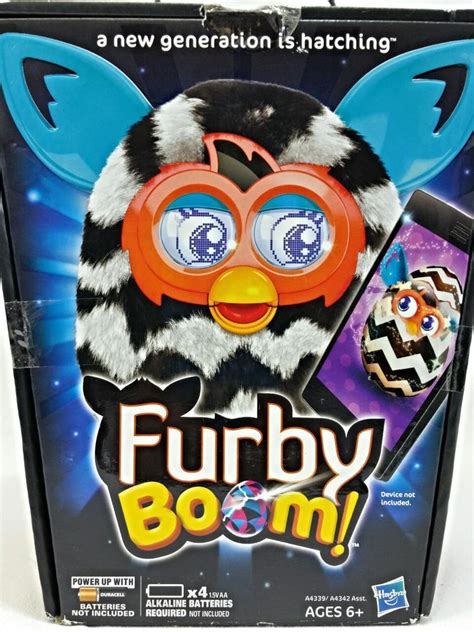 Hasbro Year 2013 Furby Boom Series Black And White Zig Zag Stripes