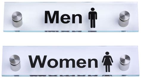 “men” “women” Restroom Signs Acrylic With Steel Standoffs