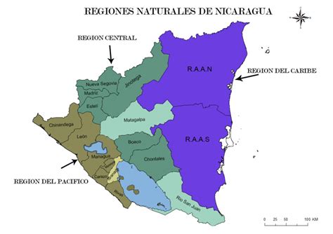 Mapa De Nicaragua Con Nombres Departamentos Y Municipios 【para