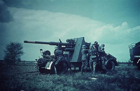 World War Ii In Color German 88mm Flak Gun During Barbarossa