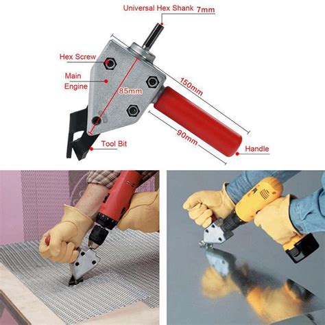 Sheet Metal Cutter Impact Ready Shears Attachment Power Electric Drill