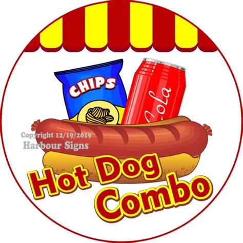 Hot Dog Combo Decal Choose Your Size Concession Food Truck Circle