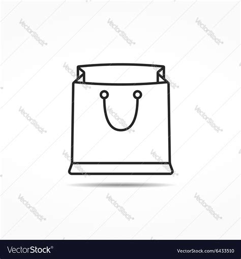 Shopping Bag Line Icon Royalty Free Vector Image