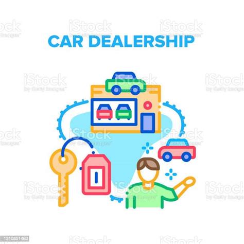 Car Dealership Vector Concept Color Illustration Stock Illustration