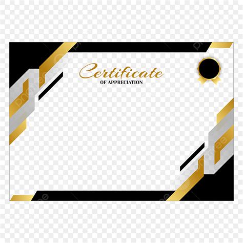 Certificate Border Clipart Png Images Black And Gold Certificate Border With Geometric Shape