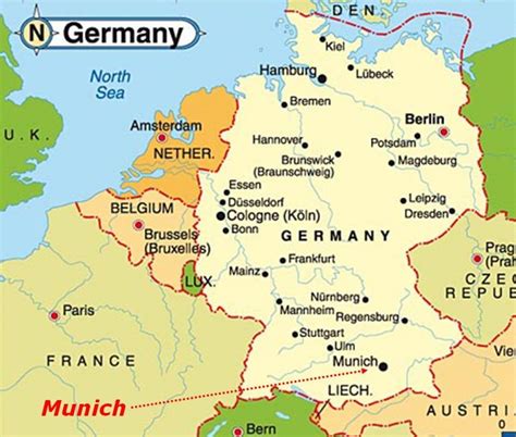 Deutschland), formellt förbundsrepubliken tyskland (tyska: München karta europa - Karta i münchen europa (Bayern i ...