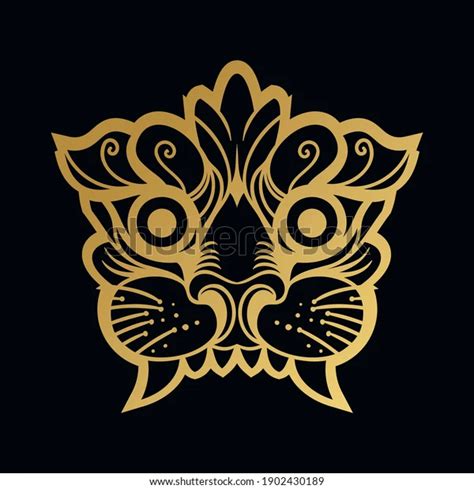 Buddhist Tigers Face Vector Illustration Stock Vector Royalty Free
