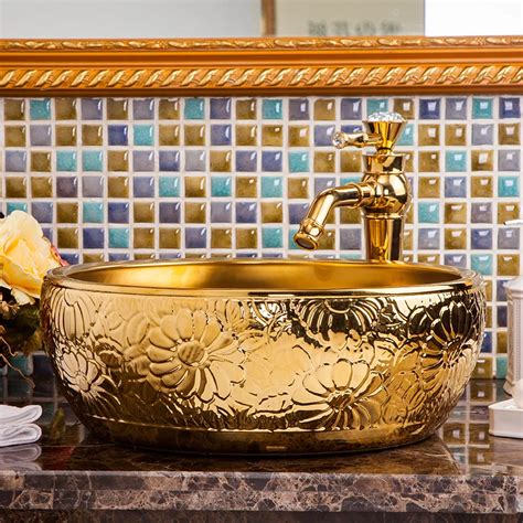 Europe Vintage Style Ceramic Art Basin Sink Counter Top Wash Basin