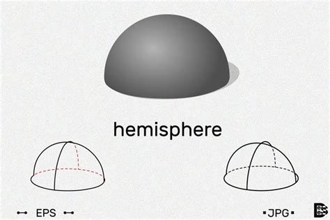 Geometric Shape Hemisphere 3d Vector Illustration