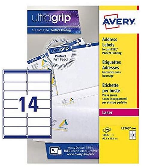 Avery España L7163 15 Etiquetas adhesivas blanca para direcciones