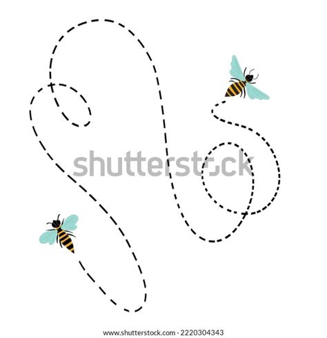 flying bee their path trajectory stock vector royalty free 2220304343 shutterstock