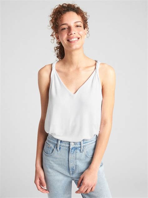 Softspun Twist Knot Tank Topgap White Tank Top Women Tank Tops