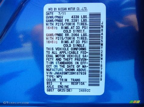 San marino republic car plate, letters, numbers and symbols. 2011 Nissan Rogue S Color Code Photos | GTCarLot.com