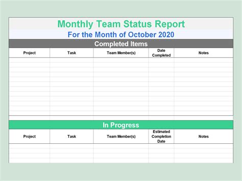 Excel Of Simple Team Status Report Xls Wps Free Templates