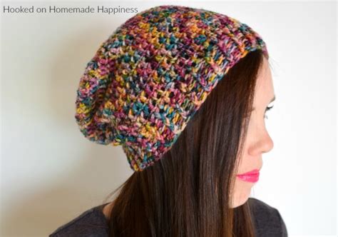 Basic Slouchy Beanie Crochet Pattern Hooked On Homemade Happiness