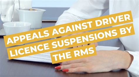 Appeals Against Driver Licence Suspensions By The Rms By Downing