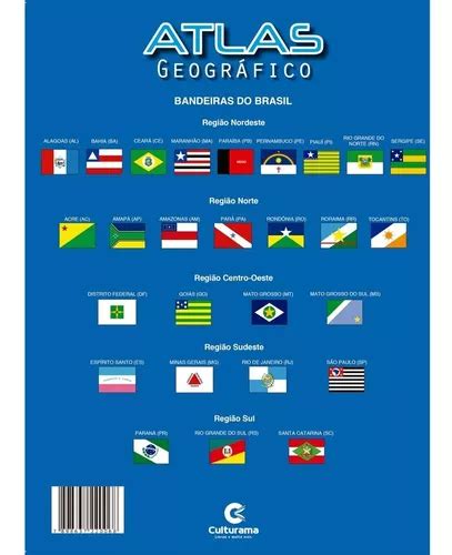 Livro Atlas Geográfico Bandeiras E Mapas Do Brasil E Mundo