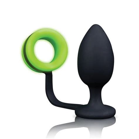 Shots Ouch Classic Butt Plug With Thick Detachable Cock Ring Glow In The Dark Sex Toys