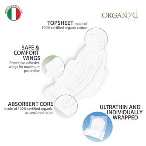 Buy Organyc Sanitary Pads 100 Cotton Moderate Flow Prevents Skin Irritation Online At Best