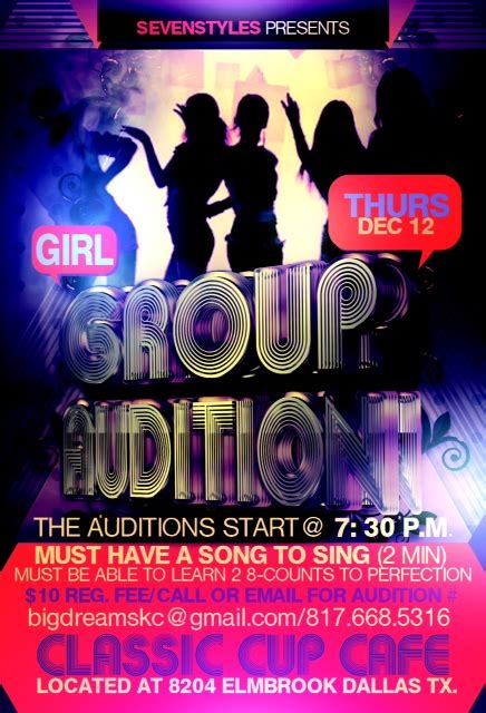Dallas Girl Group Audition Auditions Free